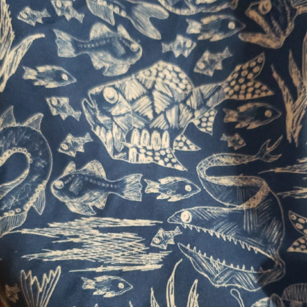 Men's Trunks Surf & Swim Co. Nautical Deep Sea Fishes Printed Size XL Cobalt NWT - Picture 9 of 13